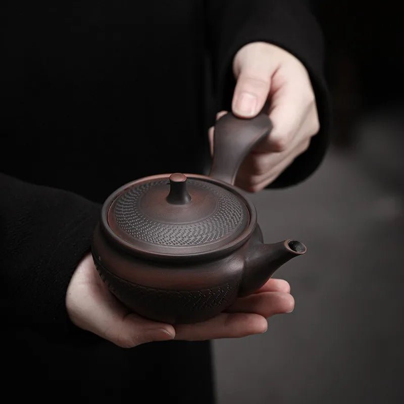 Purple Pottery Side Handle Pot Ceramic Kung Fu Teapot Single Teapot Pu'er Tea Making Device Tea Sets Chinese Tea Pot - China Tea Store