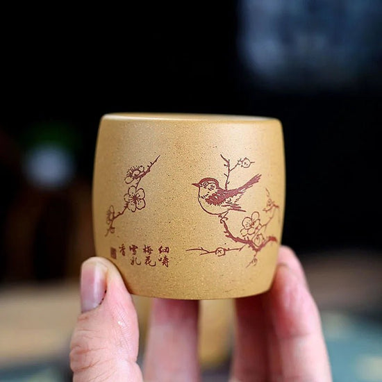 Purple Sand Master Cup Single Cup Pure Hand Carved Tea Cup Small Cup Personal Cup Happy Eyebrow Path Tea Ceremony Accessories - China Tea Store