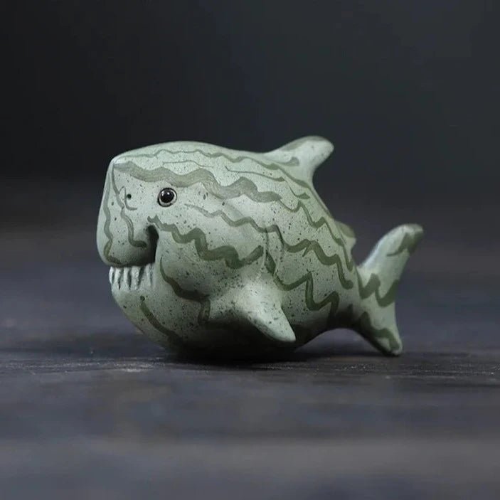 Purple Sand Shark Tea Pet Handmade Tea Play Figurine Toys Watermelon Tea Figurine Tea Statue Tea Ceremony Tea Set Decoration - China Tea Store