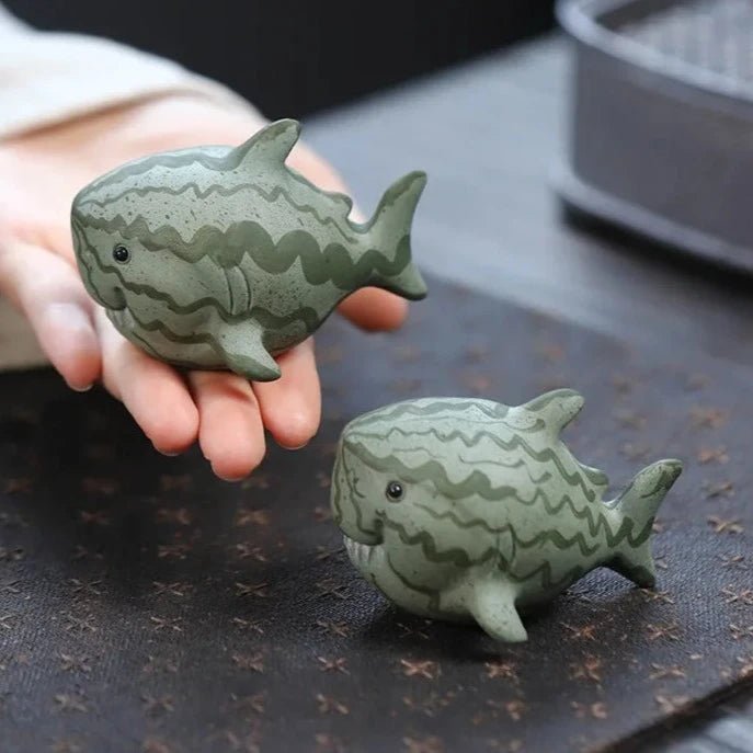 Purple Sand Shark Tea Pet Handmade Tea Play Figurine Toys Watermelon Tea Figurine Tea Statue Tea Ceremony Tea Set Decoration - China Tea Store