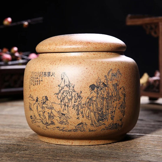 Purple Sand Tea Caddy Antique Waking up Pu'er Tea Leaves Tea Storage Tea Container Non - Porcelain Sealed Moisture - Proof Tea Box - China Tea Store