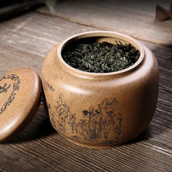 Purple Sand Tea Caddy Antique Waking up Pu'er Tea Leaves Tea Storage Tea Container Non - Porcelain Sealed Moisture - Proof Tea Box - China Tea Store