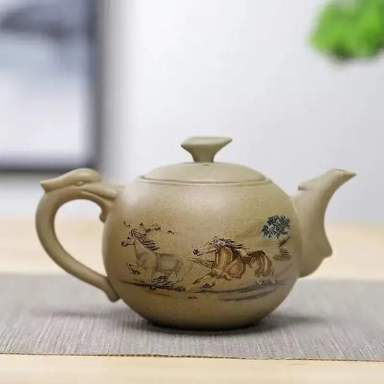 Purply Clay Tea Pot Set Chinese Ying Xing Pottery Tea Set Retro Teaware Teapots Kung Fu Kettle Handmade - China Tea Store