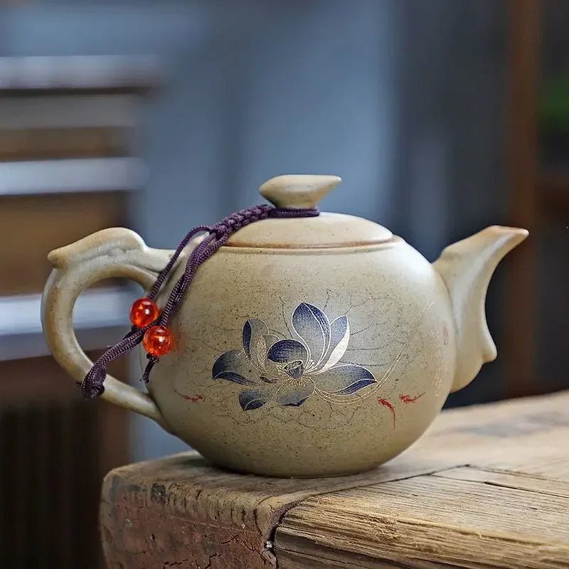 Purply Clay Tea Pot Set Chinese Ying Xing Pottery Tea Set Retro Teaware Teapots Kung Fu Kettle Handmade - China Tea Store