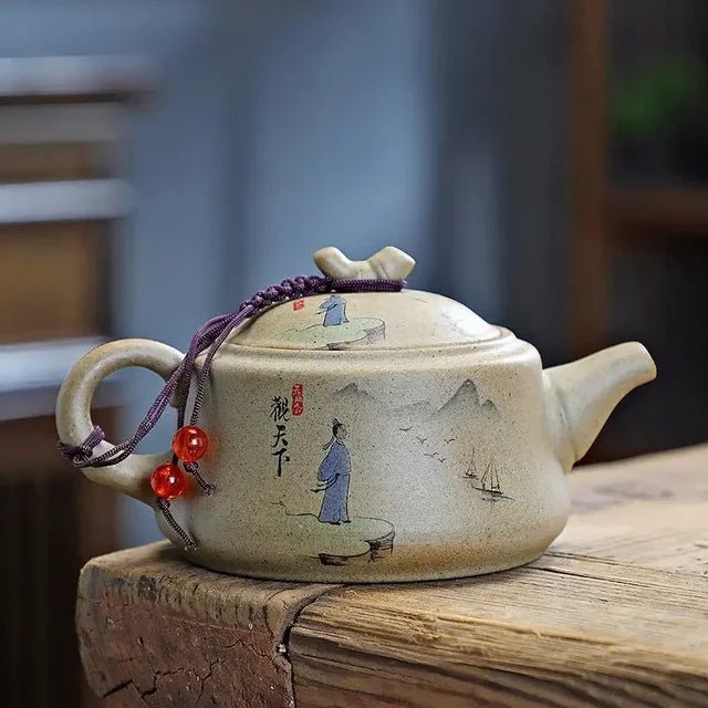 Purply Clay Tea Pot Set Chinese Ying Xing Pottery Tea Set Retro Teaware Teapots Kung Fu Kettle Handmade - China Tea Store