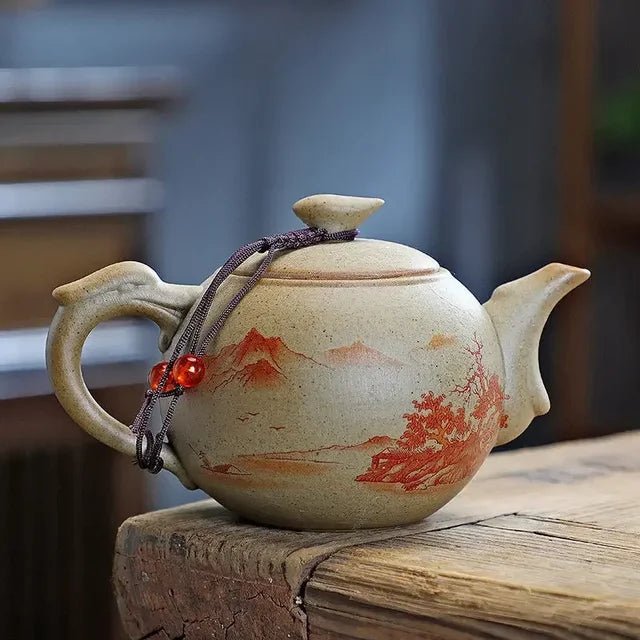 Purply Clay Tea Pot Set Chinese Ying Xing Pottery Tea Set Retro Teaware Teapots Kung Fu Kettle Handmade - China Tea Store