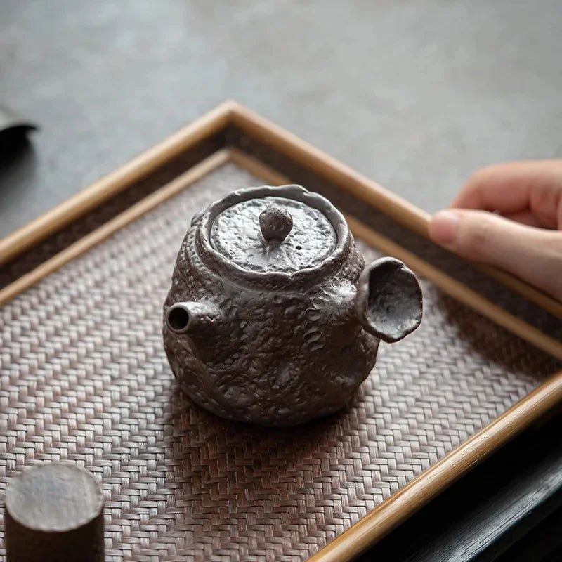 Rock Mine Handmade Teapot Household Single Pot Chinese Crude Pottery With Filter Kung Fu Tea Set Wood Burning Antique Tea Set - China Tea Store