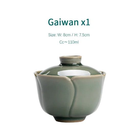 TANGPIN Longquan Ceramic Gaiwan Tea Makers Celadon Lidded Cup 110ml - China Tea Store