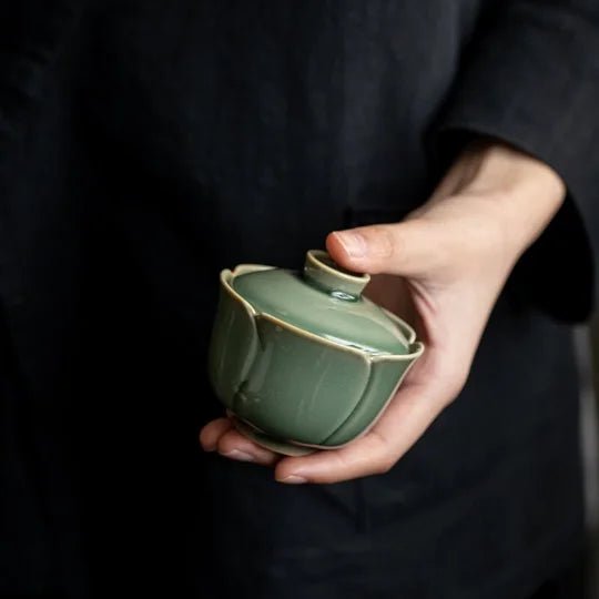 TANGPIN Longquan Ceramic Gaiwan Tea Makers Celadon Lidded Cup 110ml - China Tea Store