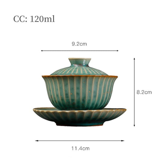 TANGPINGreen Ceramic Gaiwan Tea Tureen - China Tea Store