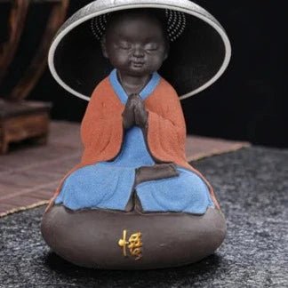 Tea Pet Little Monk Statue With Strainer Filter Hat Tea Set Accessories Kung Fu Ceramic Figurines Teapet Zen Ceremony Figure - China Tea Store