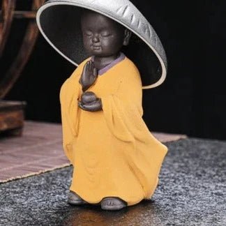 Tea Pet Little Monk Statue With Strainer Filter Hat Tea Set Accessories Kung Fu Ceramic Figurines Teapet Zen Ceremony Figure - China Tea Store