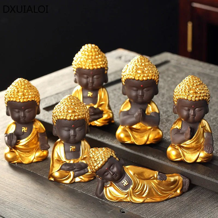 Teapet purple clay Buddha tea pet Car mounted accessories Tea room decorations Golden Buddha Zen tea accessories Home decor - China Tea Store