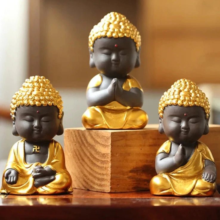 Teapet purple clay Buddha tea pet Car mounted accessories Tea room decorations Golden Buddha Zen tea accessories Home decor - China Tea Store