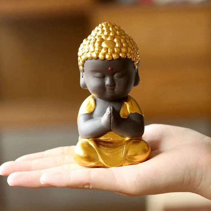 Teapet purple clay Buddha tea pet Car mounted accessories Tea room decorations Golden Buddha Zen tea accessories Home decor - China Tea Store