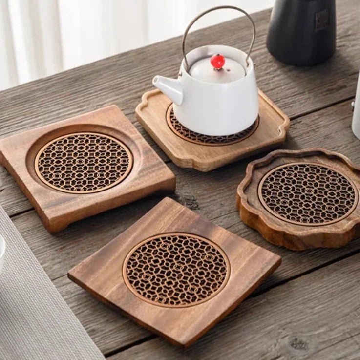 Traditional Walnut Tea Tray Teapot Teacup Solid Wood Tray Mat Office Coffee Cup Trays Home Tea Ceremony Accessories - China Tea Store