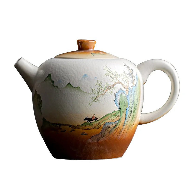 Vintage Tea Pot Single Pot Household Ceramic Landscape Tea Separator Simple Tea Making Kung Fu Tea Set Teeware Teware Mug Teapot - China Tea Store