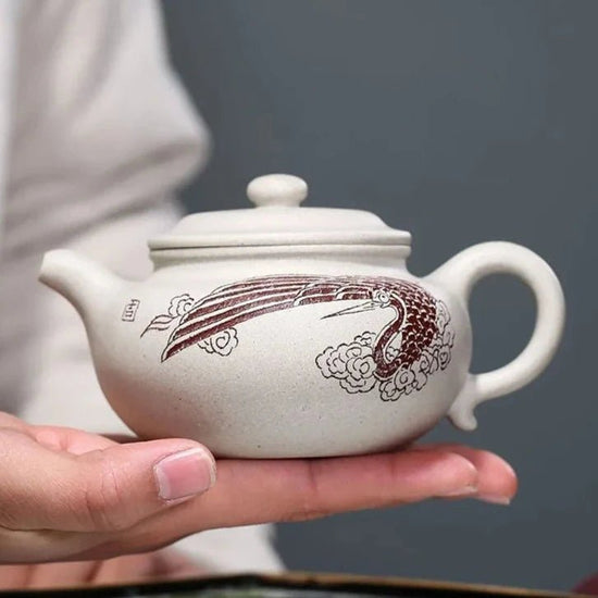 White Crane Purple Clay Antique Teapot Beauty Kettle Yixing High - end Handmade Tea Pot Chinese Tea Ceremony Gift Collection 250ml - China Tea Store