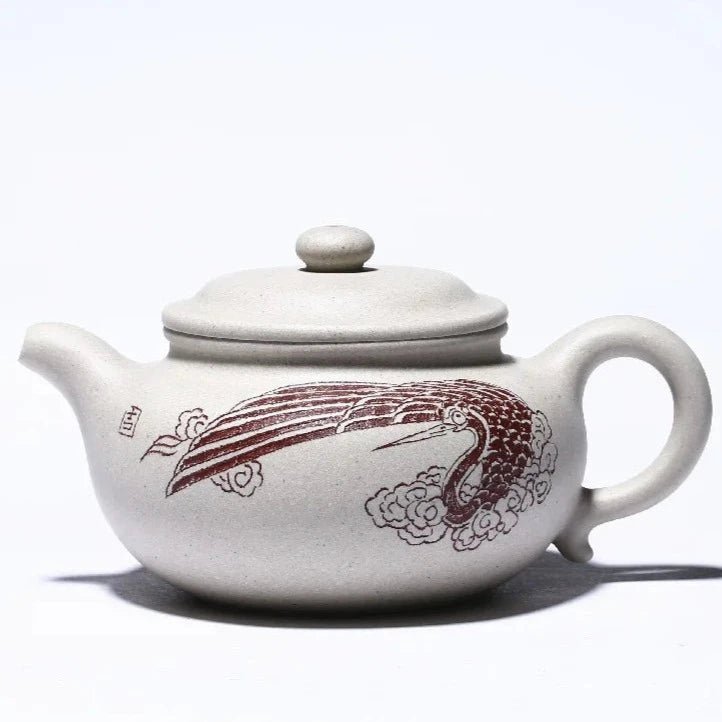 White Crane Purple Clay Antique Teapot Beauty Kettle Yixing High - end Handmade Tea Pot Chinese Tea Ceremony Gift Collection 250ml - China Tea Store