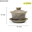 WSHYUFEI Jingdezhen ceramic Gaiwan bowl Chinese style Stoneware retro tea set Handmade Bubble tea bowl Travel Tea cup 150ml - China Tea Store