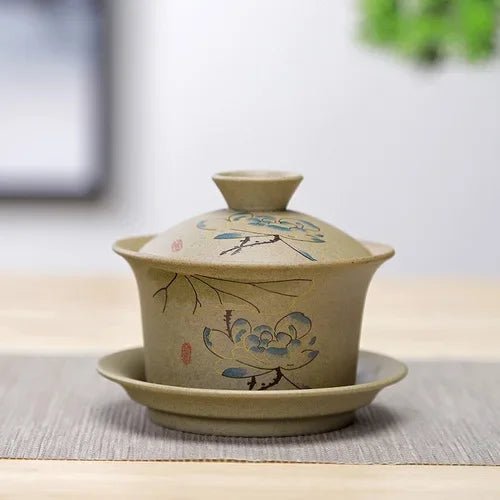 WSHYUFEI Jingdezhen ceramic Gaiwan bowl Chinese style Stoneware retro tea set Handmade Bubble tea bowl Travel Tea cup 150ml - China Tea Store