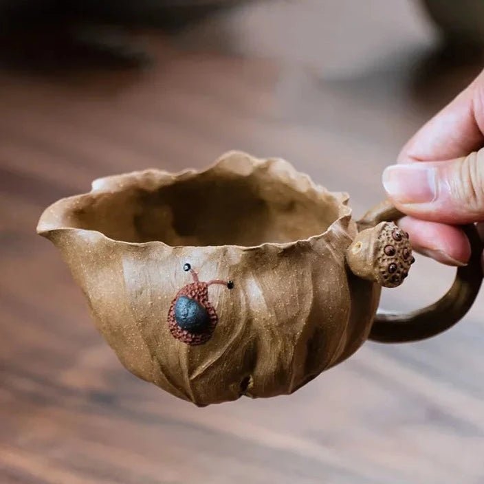 Yixing Purple Clay Fair Cup Handmade Master Cup Creative Lotus Leaf Shape Teacup Raw Ore Section Clay Tea Set Home Drinkware - China Tea Store