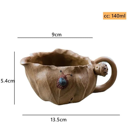 Yixing Purple Clay Fair Cup Handmade Master Cup Creative Lotus Leaf Shape Teacup Raw Ore Section Clay Tea Set Home Drinkware - China Tea Store