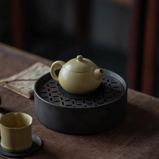 Yixing Purple Clay Pot Tea Set, Benshan Green Mud, Xu Yuefeng, Pure Handmade, Fully Small Xishi Pot, Capacity - China Tea Store