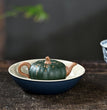 Yixing Purple Clay Pot Teapot Li Xinsheng Handmade Bionic Device Green Mud Powder Pumpkin 120cc - China Tea Store