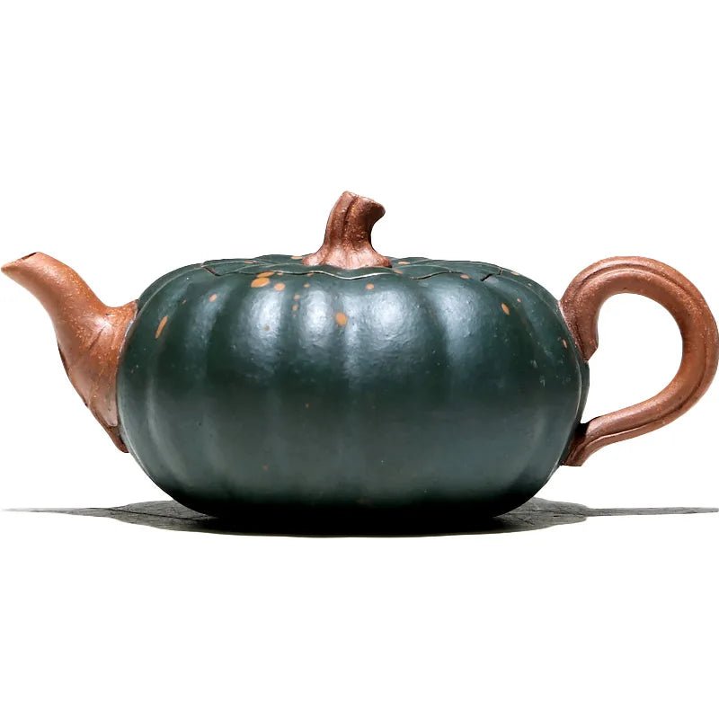 Yixing Purple Clay Pot Teapot Li Xinsheng Handmade Bionic Device Green Mud Powder Pumpkin 120cc - China Tea Store