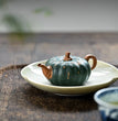 Yixing Purple Clay Pot Teapot Li Xinsheng Handmade Bionic Device Green Mud Powder Pumpkin 120cc - China Tea Store