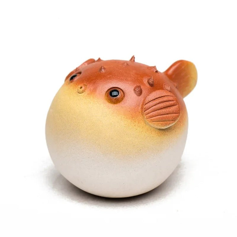 Yixing Purple Clay Tea Pet Handmade Pufferfish Statue Ornaments Animal Tea Figurine Sculpture Crafts Chinese Tea Set Decors Art - China Tea Store