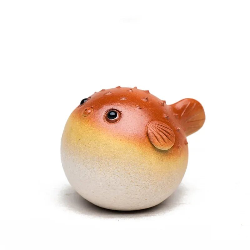 Yixing Purple Clay Tea Pet Handmade Pufferfish Statue Ornaments Animal Tea Figurine Sculpture Crafts Chinese Tea Set Decors Art - China Tea Store