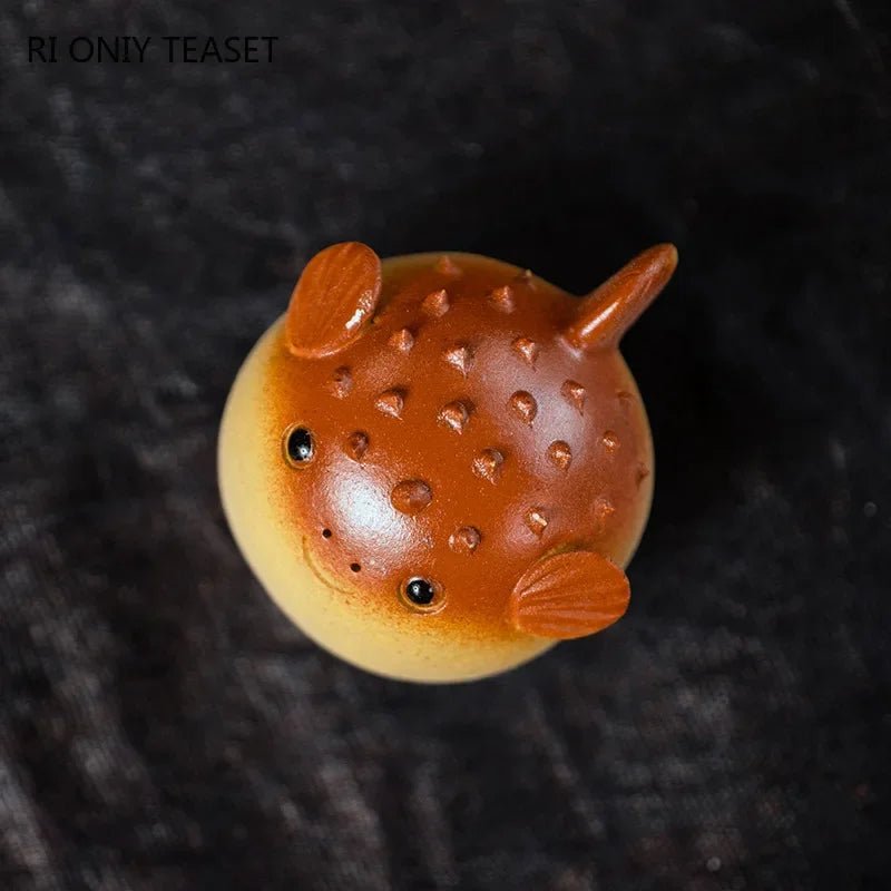 Yixing Purple Clay Tea Pet Handmade Pufferfish Statue Ornaments Animal Tea Figurine Sculpture Crafts Chinese Tea Set Decors Art - China Tea Store