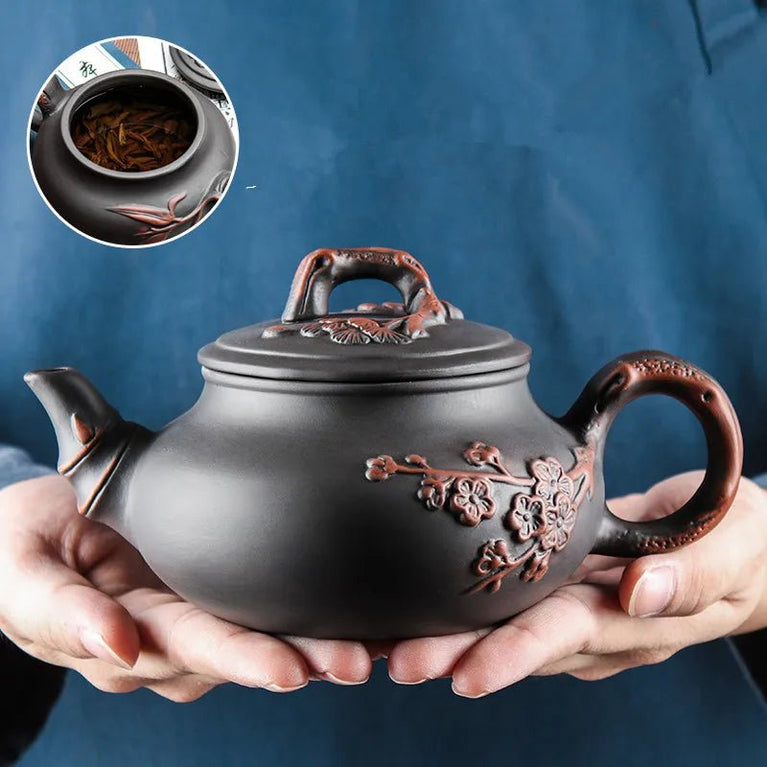 Yixing - Purple Clay Teapot and Teacup Set, Large Capacity, Clay Plum Blossom Pot, Kungfu Tea Set - China Tea Store