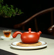 Yixing purple clay teapot handmade raw ore cinnabar coarse sand Taoist red teapot 270cc diamond teapot 9 hole gift - China Tea Store