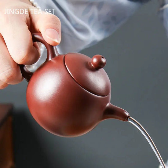 Yixing Purple Clay Teapot Handmade Zhu Mud Dragon Egg Kettle Chinese Beauty Tea Infuser Raw Ore Zisha Tea Pot Home Drinkware - China Tea Store