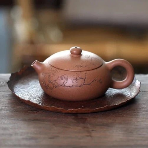 Yixing purple clay teapot pure manual Duan Ni Bian Xishi household tea making handle Xishi Teapot Tea Set raw material - China Tea Store