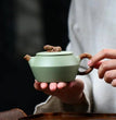 Yixing purple sand pot pure handmade authentic bean green sand twisted mud combined bucket teapot high - end household tea set - China Tea Store