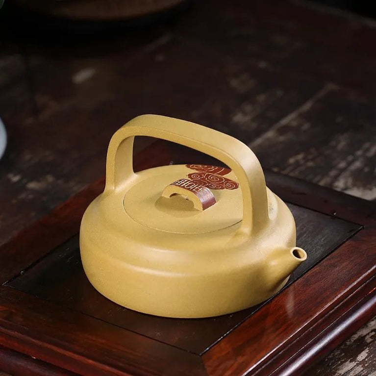 Zanghutianxia Yixing Zisha Teapot Famous Dai Chengguang Pure Handmade Teapot Tea Set Raw Ore Gold Segment Mud Xiangyun Lifting H - China Tea Store