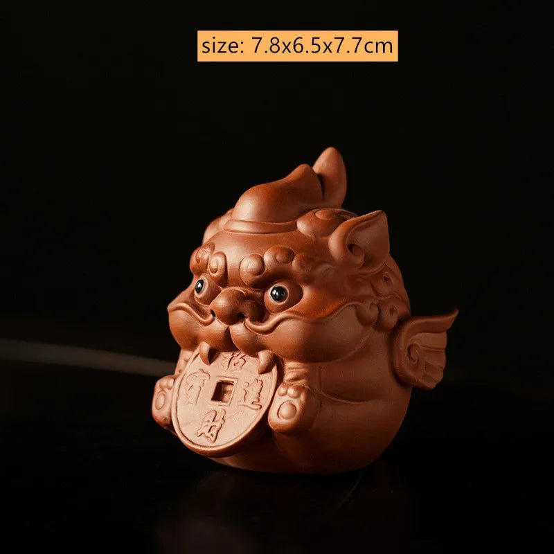 Zhaocai Purple Clay Tea Pet Decoration Fine Lovely PI Xiu Sculpture Desktop FengshuiOrnaments Crafts Tea Set Accessories - China Tea Store