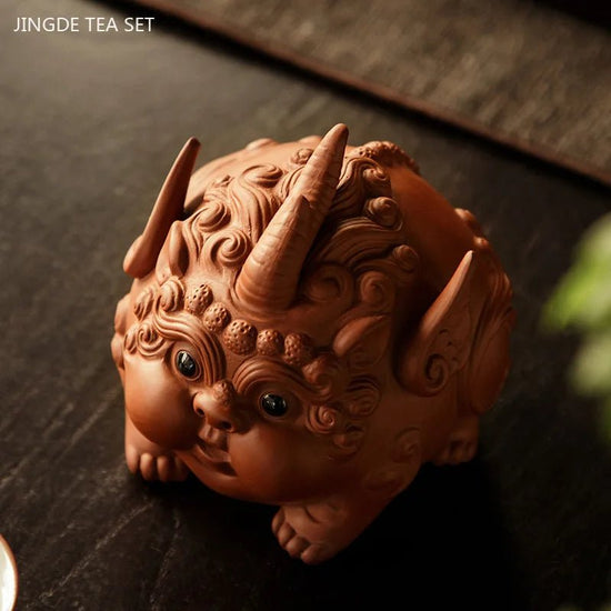 Zhaocai Purple Clay Tea Pet Decoration Fine Lovely PI Xiu Sculpture Desktop FengshuiOrnaments Crafts Tea Set Accessories - China Tea Store